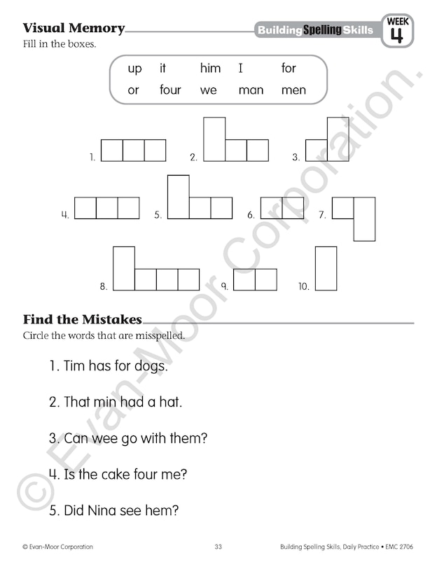 Aperçu du contenu 4_Building Spelling Skills, Grade 2 Teacher Edition