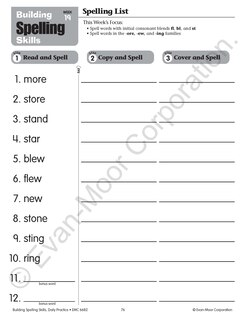 Sample content_Building Spelling Skills, Grade 2 Student Workbook