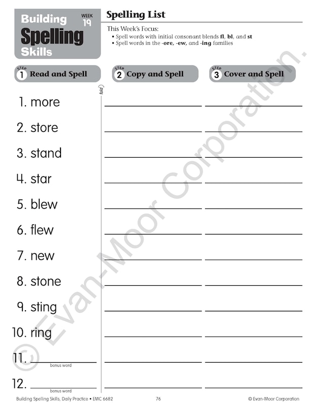 Sample content_Building Spelling Skills, Grade 2 Student Workbook