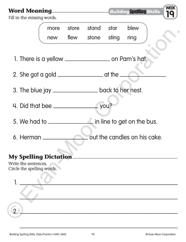 Sample content 3_Building Spelling Skills, Grade 2 Student Workbook