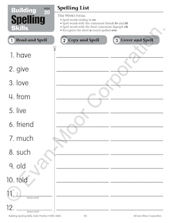 Sample content 5_Building Spelling Skills, Grade 2 Student Workbook