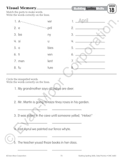 Sample content 2_Building Spelling Skills, Grade 3 Student Workbook