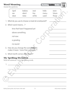 Sample content 3_Building Spelling Skills, Grade 3 Student Workbook