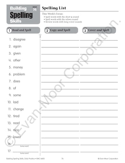 Sample content 5_Building Spelling Skills, Grade 3 Student Workbook