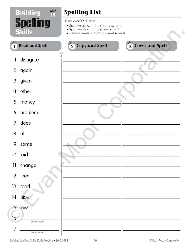 Sample content 5_Building Spelling Skills, Grade 3 Student Workbook