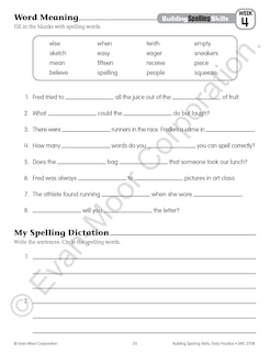 Aperçu du contenu 4_Building Spelling Skills, Grade 4 Teacher Edition