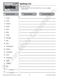 Aperçu du contenu_Building Spelling Skills, Grade 4 Student Workbook (5-pack)