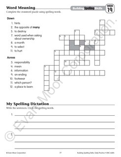 Aperçu du contenu 2_Building Spelling Skills, Grade 4 Student Workbook (5-pack)
