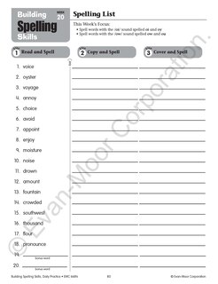 Aperçu du contenu 5_Building Spelling Skills, Grade 4 Student Workbook (5-pack)