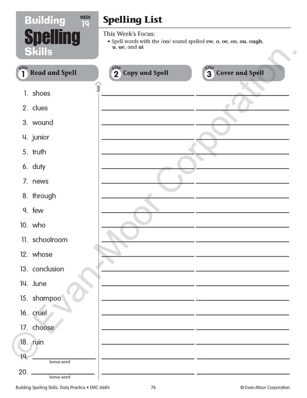 Sample content_Building Spelling Skills, Grade 4 Student Workbook