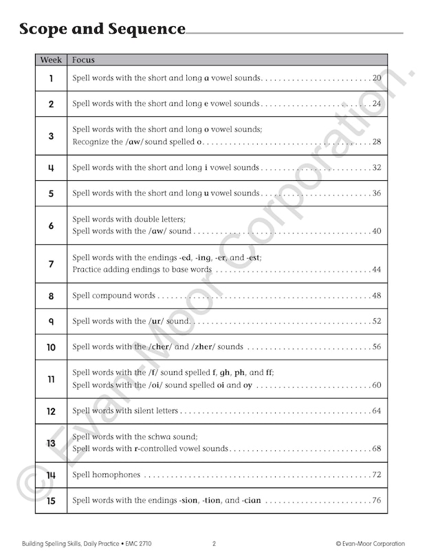 Sample content_Building Spelling Skills, Grade 6 Teacher Edition