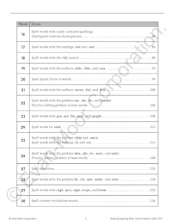 Sample content 2_Building Spelling Skills, Grade 6 Teacher Edition