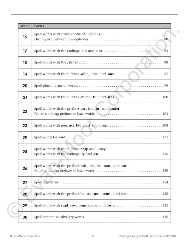 Sample content 2_Building Spelling Skills, Grade 6 Teacher Edition