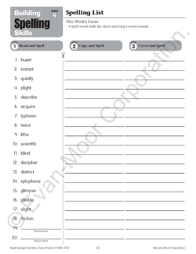 Sample content 3_Building Spelling Skills, Grade 6 Teacher Edition