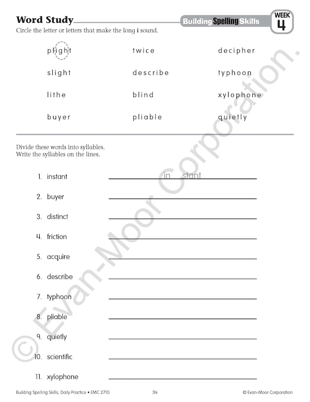 Sample content 5_Building Spelling Skills, Grade 6 Teacher Edition