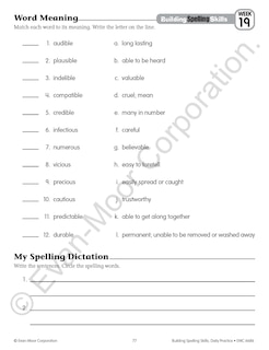 Sample content 2_Building Spelling Skills, Grade 6 Student Workbook