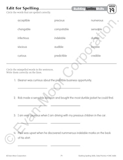 Sample content 4_Building Spelling Skills, Grade 6 Student Workbook