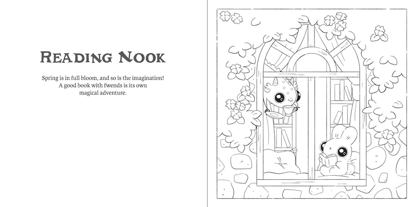 Sample content_Bunnehs and Dwagons: Magical Kingdoms Cosy Colouring