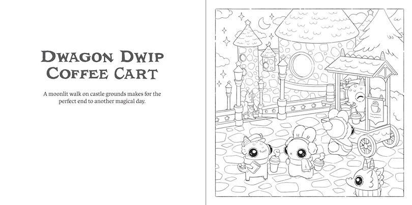 Sample content 2_Bunnehs and Dwagons: Magical Kingdoms Cosy Colouring