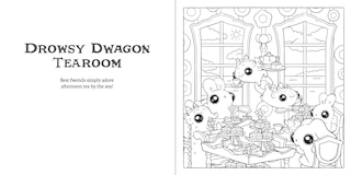 Sample content 4_Bunnehs and Dwagons: Magical Kingdoms Cosy Colouring