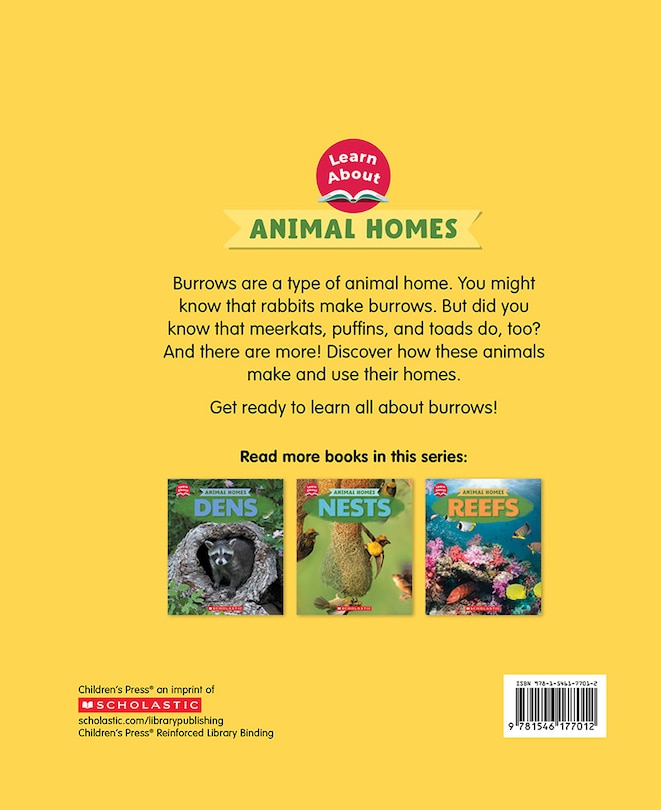 Back cover_Burrows (Learn About: Animal Homes)