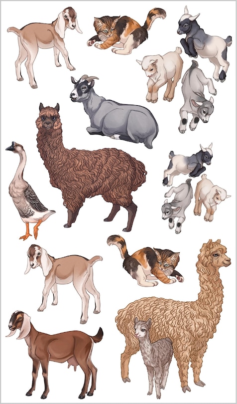 Sample content 2_Busy Barnyard of Tattoo Farm Animals