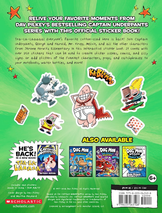 Couverture arri&egrave;re_Captain Underpants: The Official Sticker Book