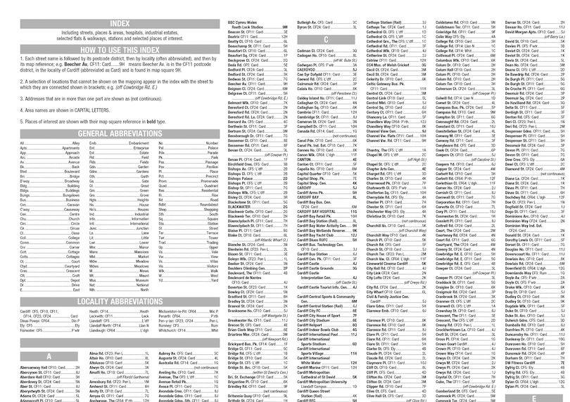 Sample content_Cardiff A-Z Pocket Street Map