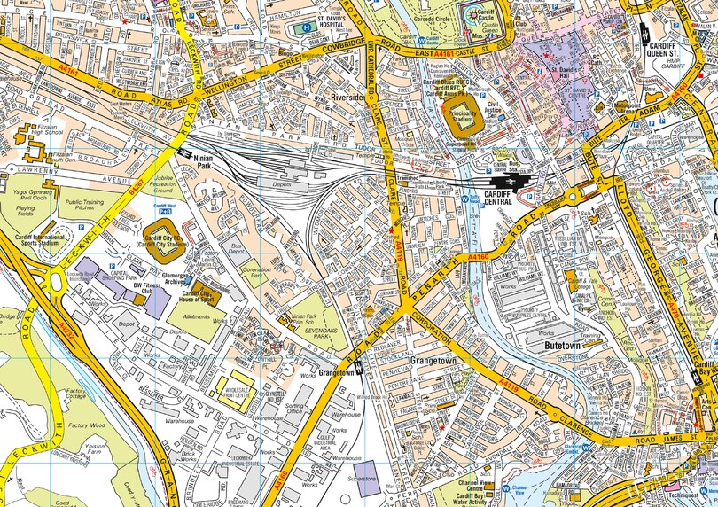 Sample content 3_Cardiff A-Z Pocket Street Map