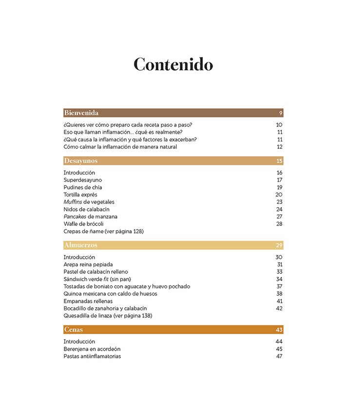 Sample content 5_Cocina antiinflamatoria: M&aacute;s de 100 recetas para sanar / Anti-Inflammatory Cooking: More Than 100 Recipes for Healing