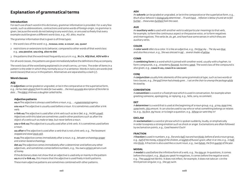 Aper&ccedil;u du contenu_Collins COBUILD Advanced American English Dictionary