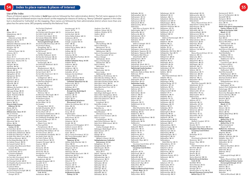 Sample content 4_Collins Handy Road Atlas Ireland: Handy map of Ireland using clear and detailed mapping