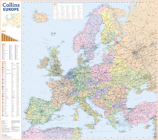 Sample content 2_Collins Road Map of Europe: Folded map