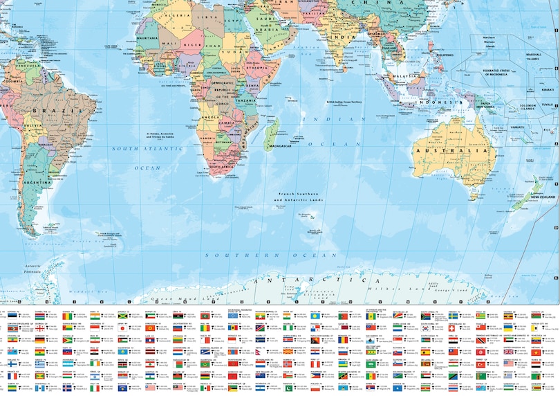 Sample content 2_Collins World Wall Laminated Map