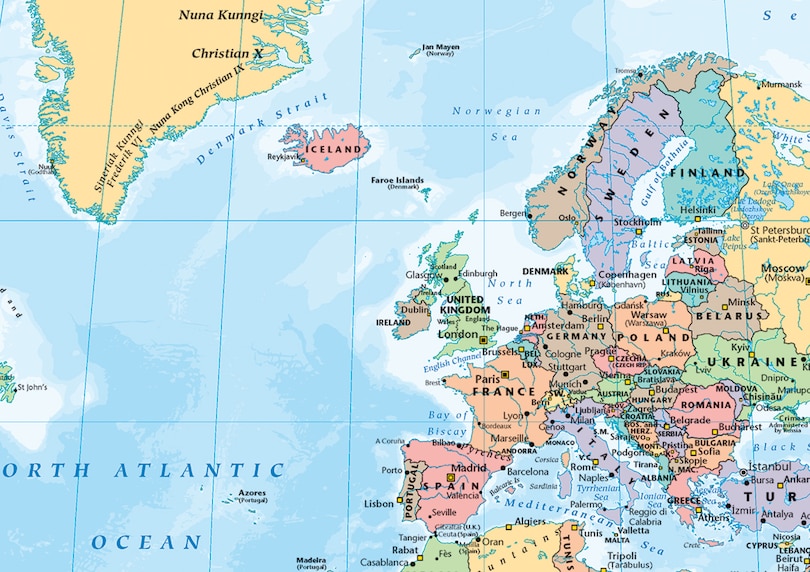 Sample content 3_Collins World Wall Laminated Map