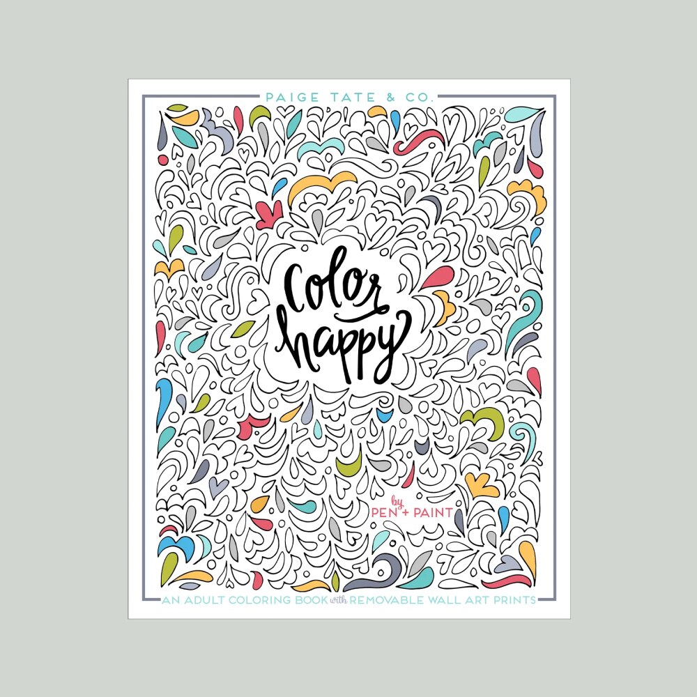 Color Happy: An Adult Coloring Book Of Removable Wall Art