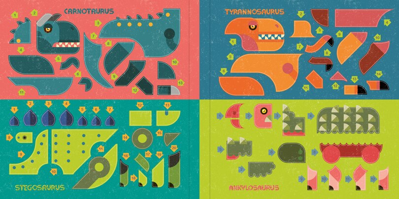 Sample content 3_Color with Stickers: Dinosaurs