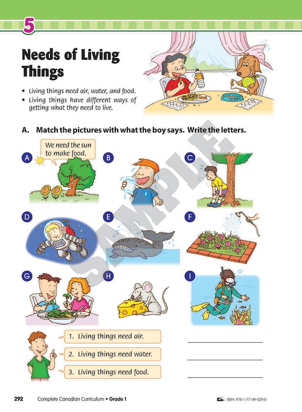 Sample content_Complete Canadian Curriculum: Grade 1 (Enriched Edition)