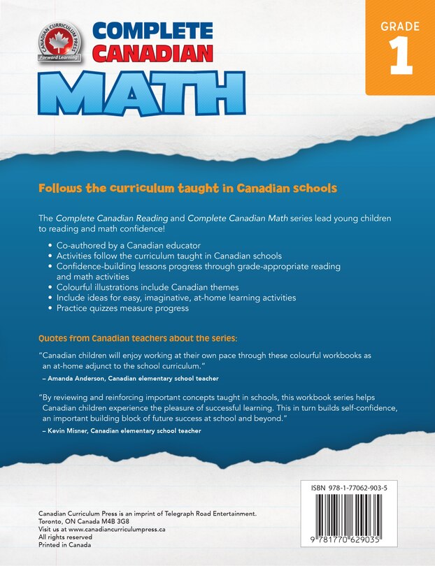 Back cover_Complete Canadian Math Grade 1: Essential Skills for Ages 6–7
