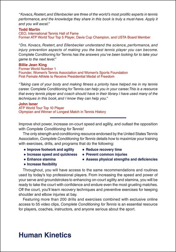 Back cover_Complete Conditioning For Tennis