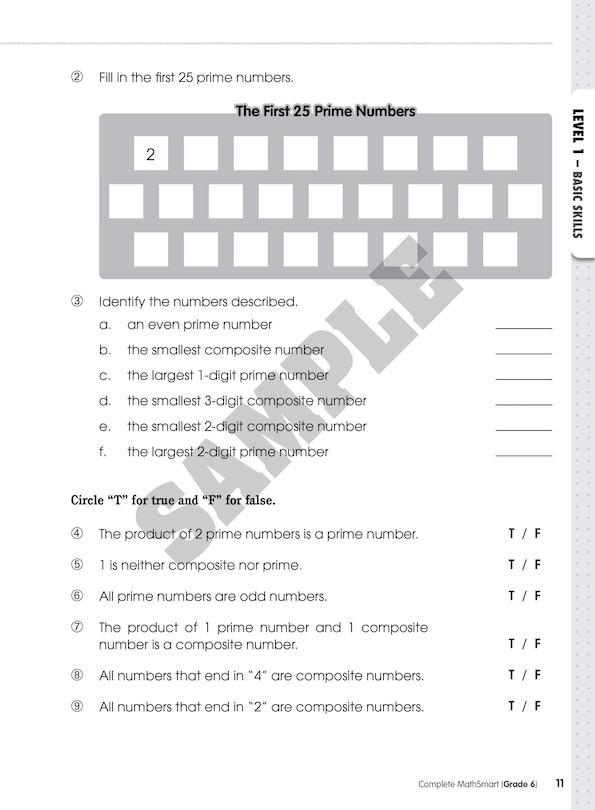 Sample content 3_Complete MathSmart: Grade 6 (Extensive Edition)