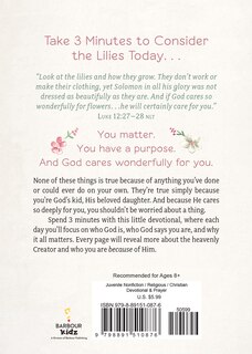 Back cover_Consider the Lilies: 3-Minute Devotions for Girls