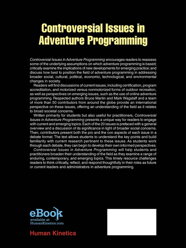Back cover_Controversial Issues In Adventure Programming