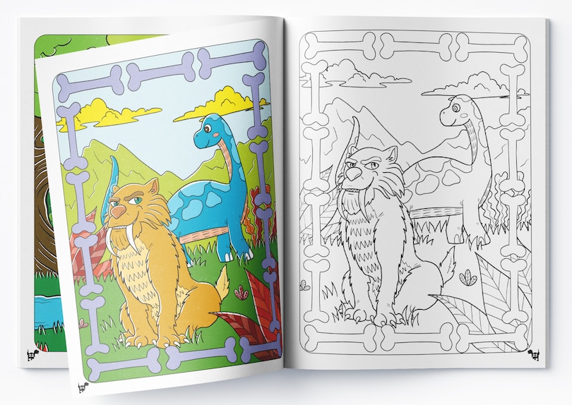 Aper&ccedil;u du contenu_Cool Dinosaur Copy Coloring Book For Kids