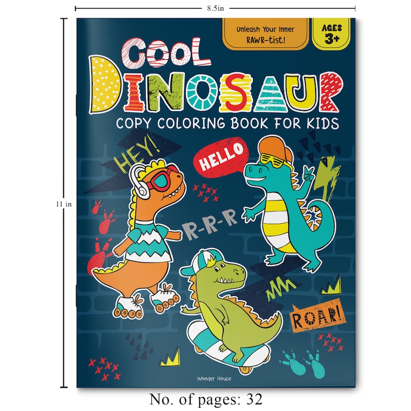 Aper&ccedil;u du contenu 4_Cool Dinosaur Copy Coloring Book For Kids