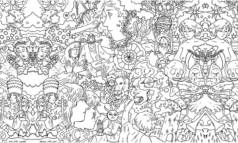 Sample content 3_Cosmic Slumber Tarot Coloring Book
