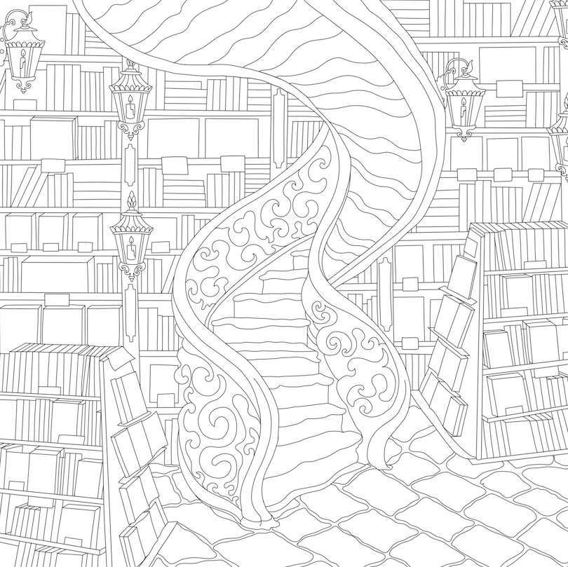 Sample content 2_Cozy Bookshops: Colouring Book