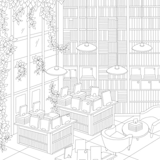 Sample content 4_Cozy Bookshops: Colouring Book