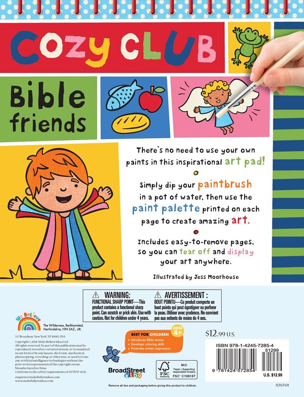 Couverture arri&egrave;re_Cozy Club Bible Friends Art Pad