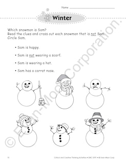 Sample content 2_Critical and Creative Thinking Activities, Grade 1 Teacher Resource